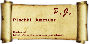 Plachki Jusztusz névjegykártya